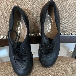 Capezio Black genuine leather unisex tap shoes for youth